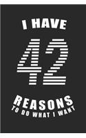I Have 42 Reasons to Do What I Want Birthday Celebration Gift 42 Birth Anniversary