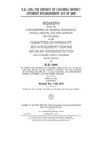 H.R. 1296, the District of Columbia District Attorney Establishment Act of 2007