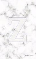Z 2020-2021: Weekly Monthly Planner - Personalized Marble Monogram - 6x9 in - 2020 Calendar Organizer with Bonus Dotted Grid Pages + Inspirational Quotes + To-Do(26 Personalized Planners)