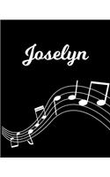 Joselyn: Sheet Music Note Manuscript Notebook Paper - Personalized Custom First Name Initial J - Musician Composer Instrument Composition Book - 12 Staves a 