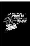 Pirates learn: 6x9 PIRATES - blank with numbers paper - notebook - notes