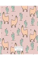 Notebook: Llma on pink cover and Dot Graph Line Sketch pages, Extra large (8.5 x 11) inches, 110 pages, White paper, Sketch, Draw and Paint(5 Llma on Pink Notebook)