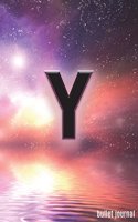 Y Bullet Journal: Letter Y Initial in Space Bullet Journal - 120 Pages - Galaxy Fantasy Dot Grid Journal