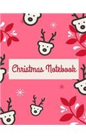 Christmas Notebook: Christmas Colors & Reindeer, Lined Journal/Notes: Men, Women, Girls & Boys 120 Pages 8.5