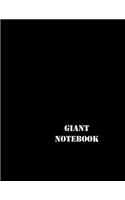 Giant Notebook: Five Hundred Page Black/Stencil Font Cover Design Notebook Journal/250 Sheets