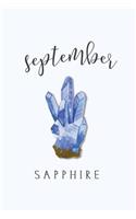 September Birthstone Ruby: 120-Page Lined Birthstone Journal Notebook(9 Birthstone Gifts)