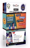Educart CBSE Term 2 Bundle of Physics, Chemistry, Math & English Books Class 12 Sample Papers Book 2022