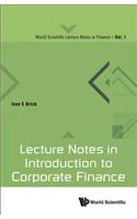 Lecture Notes in Introduction to Corporate Finance