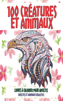 Livres à colorier pour adultes - Insectes et animaux réalistes - 100 créatures et animaux