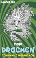 Zendoodle Malbücher - Großes Bild - Tiere - Drachen