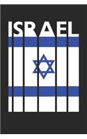 Vintage Israel Notebook - Retro Israel Planner - Israeli Flag Diary - Israel Travel Journal: Medium College-Ruled Journey Diary, 110 page, Lined, 6x9 (15.2 x 22.9 cm)