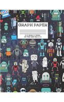 Graph Paper: Notebook Robot Space Party Robotic Club Cute Pattern Cover Graphing Paper Composition Book Cute Pattern Cover Graphing Paper Composition Book