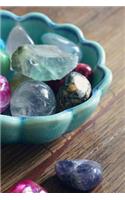 Crystal Gem Stones in a Blue Bowl Journal: 150 Page Lined Notebook/Diary