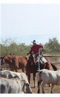 Hello, Cowboy on a Horse and Cattle Journal: 150 Page Lined Notebook/Diary