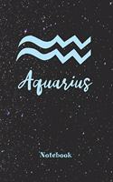 Aquarius Zodiac Sign Notebook: Astrology Journal, Horoscope Notepad, Notes, 120 Pages, blanc lined, 6" x 9" diary