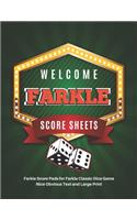 Farkle Score Sheets: V.6 Elegant design Farkle Score Pads 100 pages for Farkle Classic Dice Game - Nice Obvious Text - Large size 8.5*11 inch (Gift)(1 F. Scoresheets)