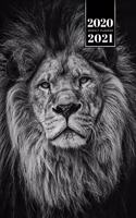 Lion Week Planner Weekly Organizer Calendar 2020 / 2021 - Black and White