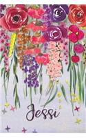 Jessi: Personalized Lined Journal - Colorful Floral Waterfall (Customized Name Gifts)