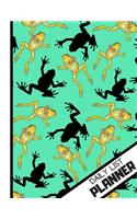 Daily List Planner: 'Striking Black and Gold Frogs' Pattern Novelty Tasks Gift: Frog Daily List Planner for Teens, Men and Women