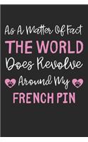 As A Matter Of Fact The World Does Revolve Around My French Pin: Lined Journal, 120 Pages, 6 x 9, French Pin Dog Gift Idea, Black Matte Finish (As A Matter Of Fact The World Does Revolve Around My French Pin Journ