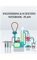 Engineering and Scientific Notebook - Plain: Blank Page Paper Large 8.5x11 Inches - 48 Sheets/96 Pages