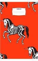 Composition Journal: Composition Book: Unicorn Skeleton Design Lined 8.5 X 11 College Ruled Paper Journal or Diary Unique Gift for Friend, Teacher, Student, Co-Worker, F