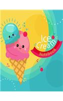 Notebook ice cream: Notebook ice cream blue color (Composition Book Journal, Notebook, Journal) (8.5 x 11 Large)(23 Notebook Ice Cream Blue Color)