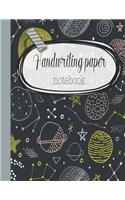 Handwriting paper notebook: The large handwriting notebook for primary and early years with nine double lines and a dotted line down the middle to guide children who are learni