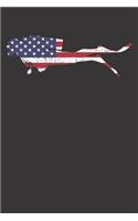 Notebook: Scuba Diver USA Flag 4th Of July Diving Vintage Dot Grid Dotted 6x9 120 Pages