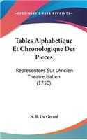 Tables Alphabetique Et Chronologique Des Pieces