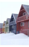 Colorful Houses in the Snow in Norway Journal: 150 Page Lined Notebook/Diary