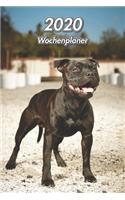 2020 Wochenplaner: American Staffordshire Terrier - 107 Seiten, 15cm x 23cm ca. A5 - Taschenkalender - Terminplaner - Tagebuch - Terminkalender - Organizer für Hundeli