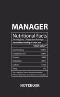 Nutritional Facts Manager Awesome Notebook: 6x9 inches - 110 ruled, lined pages - Greatest Passionate working Job Journal - Gift, Present Idea