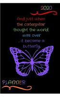 2020 Just When the Caterpillar Thought the World Was Over, It Became a Butterfly Planner