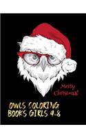 merry christmas owls coloring books girls 4-8