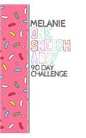 Melanie: Personalized colorful sprinkles sketchbook with name: One sketch a day for 90 days challenge