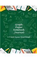 Graph Paper Notebook Journal 1/4 Inch Square Quad Ruled
