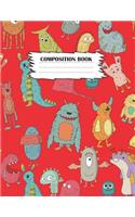 Composition Book: Monster Composition Book, Journal For Kids, 120 Pages, Wide Ruled Book, 8.5" x 11", Monsters On Cover