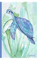 Sea Life Journal: Watercolor Turtle Jellyfish Sea Ocean Beach Tranquil Relax - 6 x 9" - Notebook, Diary, Doodle, Write, Notes, Sketch Pad, Notebook, Blank Book