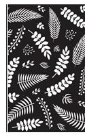 Cute Leaf Theme Notebook in Black and White 6X9: Tropical Leaves