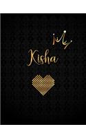 Kisha: Black Personalized Lined Journal with Inspirational Quotes