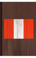 Peru Flag Journal Notebook: Blank Lined Ruled for Writing 6x9 110 Pages