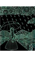 Journal Notebook Watercolor Girl In The Rain 7