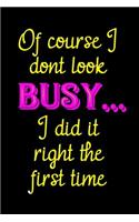 Of Course I Don't Look Busy ... I Did It Right the First Time
