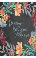 Chalkboard Journal - Dream Believe Achieve (Denim)