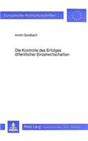 Die Kontrolle Des Erfolges Oeffentlicher Einzelwirtschaften