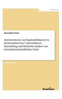Anreizsysteme zur Kapitalallokation in divisionalisierten Unternehmen - Darstellung und kritische Analyse aus betriebswirtschaftlicher Sicht: (German)