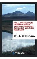 Nasal Obstruction: The Diagnosis of Various Conditions Causing It, and Their Treatment