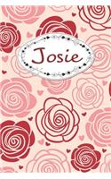 Josie: Personalized Name Journal / 120 Pages / Dot Grid / Roses cover design / Perfect for journaling and writing notes.