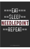 Eat Sleep Needlepoint Repeat: 6 x 9 100 Page Lined Journal